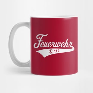 Feuerwehr Tel. 112 (Notruf / Feuerwehrmann / White) Mug